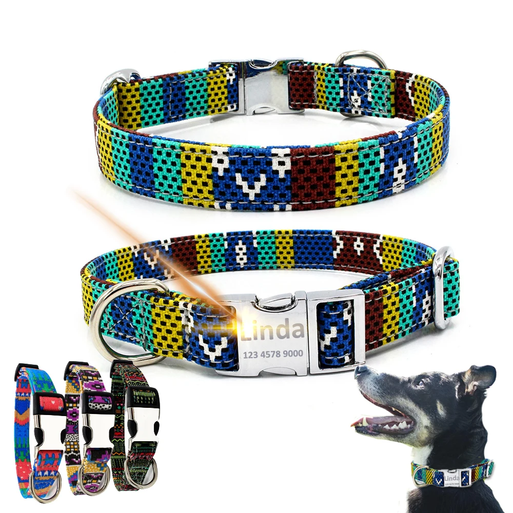 Personalized Bohemian Dog Collar Nylon Colorful DIY Custom Pet Martingale Cat Collars Puppy Large Dogs Neck Chian accessories
Personalized Bohemian Dog Collar Nylon Colorful DIY Custom Pet Martingale Cat Collars Puppy Large Dogs Neck Chian accessories