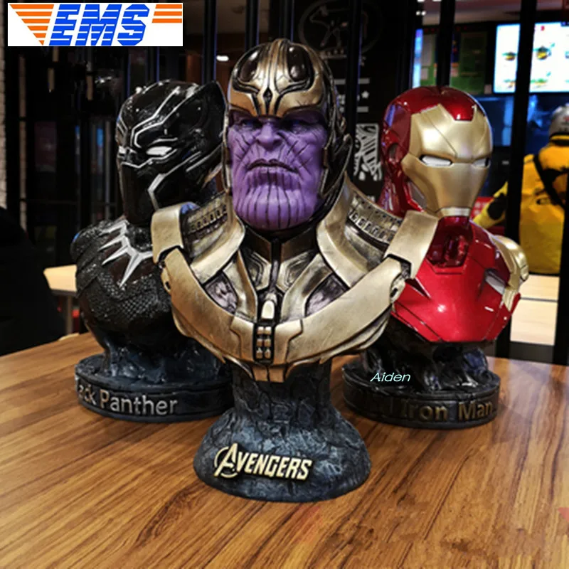 

14" Avengers Infinity War Megamind Statue Thanos Bust Half-Length Photo Or Portrait GK Action Figure Model Toy BOX 36 CM Z436