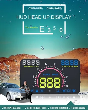 5.8" Screen E350 HUD Head Up Display Car Speeding Warning Windshield Projector System for Cars with OBDII and EU OBD Port
5.8" Screen E350 HUD Head Up Display Car Speeding Warning Windshield Projector System for Cars with OBDII and EU OBD Port