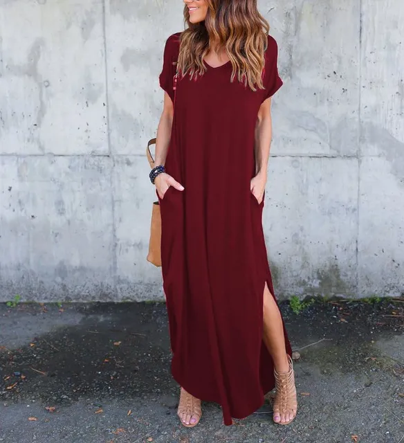 Plus rozmiar 5XL Sexy kobiety sukienka lato 2019 solidna Casual maxi na krótki rękaw sukienka dla kobiet długa sukienka darmowa wysyłka damskie sukienki tanie tanio URSPORTTECH COTTON Poliester Asymetryczny WD28015 V-neck REGULAR WOMEN Kieszenie Hip Hop empire Stałe Długość podłogi Plus rozmiar 5XL Sexy kobiety sukienka lato 2019 solidna Casual maxi na krótki rękaw sukienka dla kobiet długa sukienka darmowa wysyłka damskie sukienki tanie tanio URSPORTTECH COTTON Poliester Asymetryczny WD28015 V-neck REGULAR WOMEN Kieszenie Hip Hop empire Stałe Długość podłogi