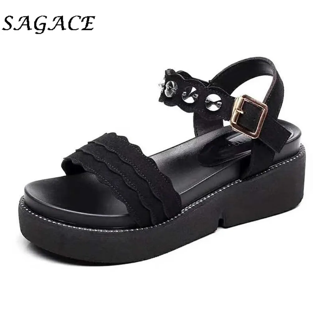 SAGACE Shoes Women buckle sandals wedge Leather rubber beach sandals 2019 summer ladies sandals with heels women casual shoes
SAGACE Shoes Women buckle sandals wedge Leather rubber beach sandals 2019 summer ladies sandals with heels women casual shoes