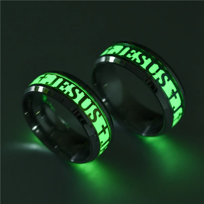 Luminous Jesus Christian Ring 316L Titanium Steel Cross Ring in the Dark Shining Religious Ring Men and Women Wedding Ring
Luminous Jesus Christian Ring 316L Titanium Steel Cross Ring in the Dark Shining Religious Ring Men and Women Wedding Ring