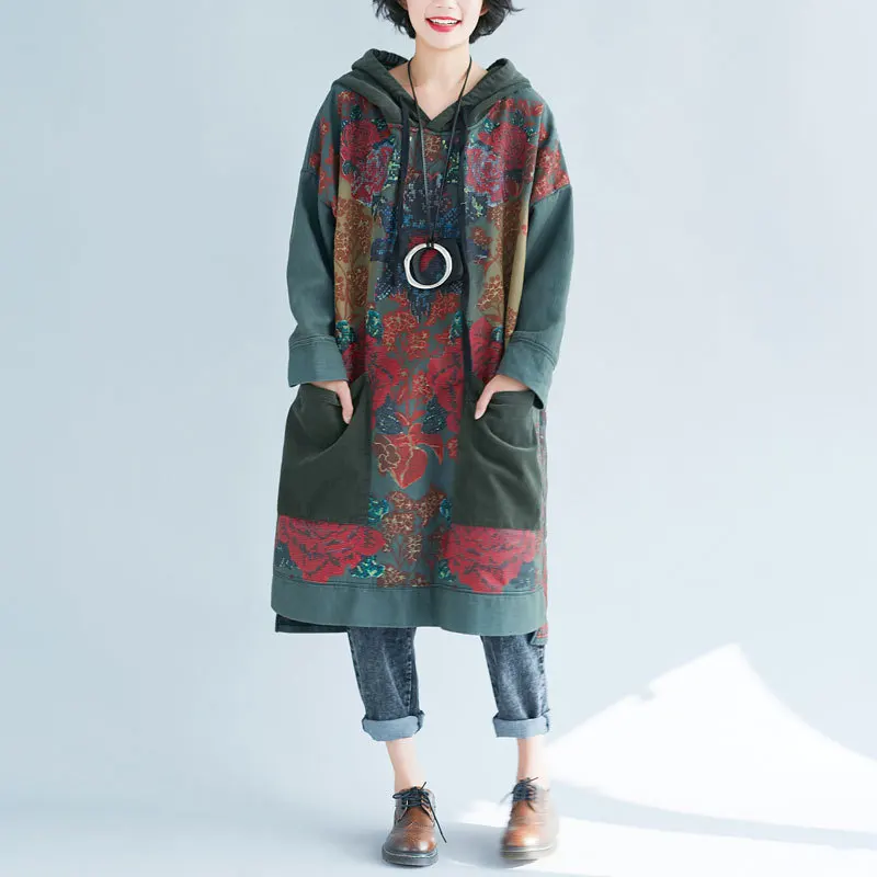 Autumn Winter Dresses for Women Long Sleeves 2019 Korean Fashion Vintage Dress Hooded Pullovers Print Loose Vestidos Sarafan Hot
Autumn Winter Dresses for Women Long Sleeves 2019 Korean Fashion Vintage Dress Hooded Pullovers Print Loose Vestidos Sarafan Hot