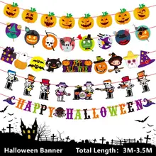 Banners Garland Flags Decor Fabric Party-Accessories Pumpkin Taoup Skull Props Horror