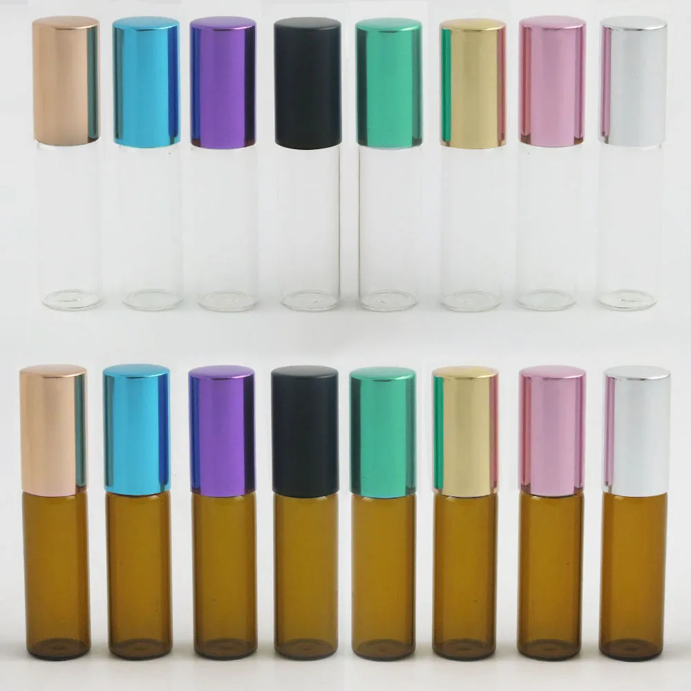 24 x 5ml Clear Glass / Amber Essential Oil Roller Bottles with Glass Roller Balls Perfumes Lip Balms Roll On Bottles Colors Cap
24 x 5ml Clear Glass / Amber Essential Oil Roller Bottles with Glass Roller Balls Perfumes Lip Balms Roll On Bottles Colors Cap