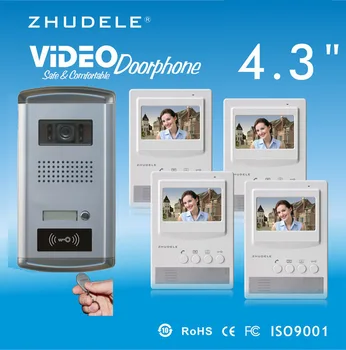 ZHUDELE Home Security Intercom System Kits - 4.3 Inch Video Door Phone Intercom System Doorbell HD Camera w/t ID Card unlocking
ZHUDELE Home Security Intercom System Kits - 4.3 Inch Video Door Phone Intercom System Doorbell HD Camera w/t ID Card unlocking