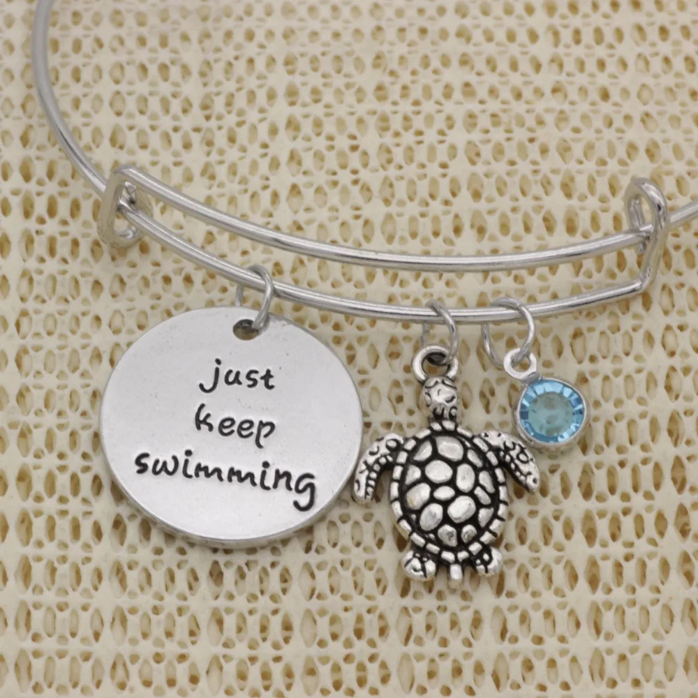 Fashion Inspirational gift bracelet crystal Jewelry turtle just keep swimming adjustable Bangle B1025
Fashion Inspirational gift bracelet crystal Jewelry turtle just keep swimming adjustable Bangle B1025