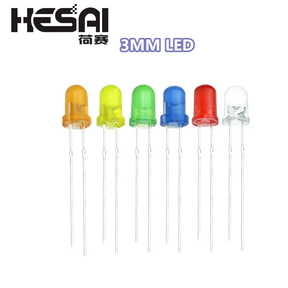 Yellow Assortment Kit. Round 3mm LED Red Green