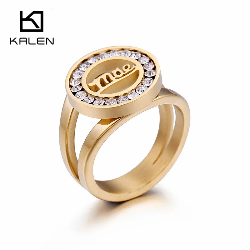 KALEN Stainless Steel Gold Rings For Women Size 6-9 Rhinestone Letter m&e Round Finger Rings Female Mother's Day Birthday Gifts
KALEN Stainless Steel Gold Rings For Women Size 6-9 Rhinestone Letter m&e Round Finger Rings Female Mother's Day Birthday Gifts
