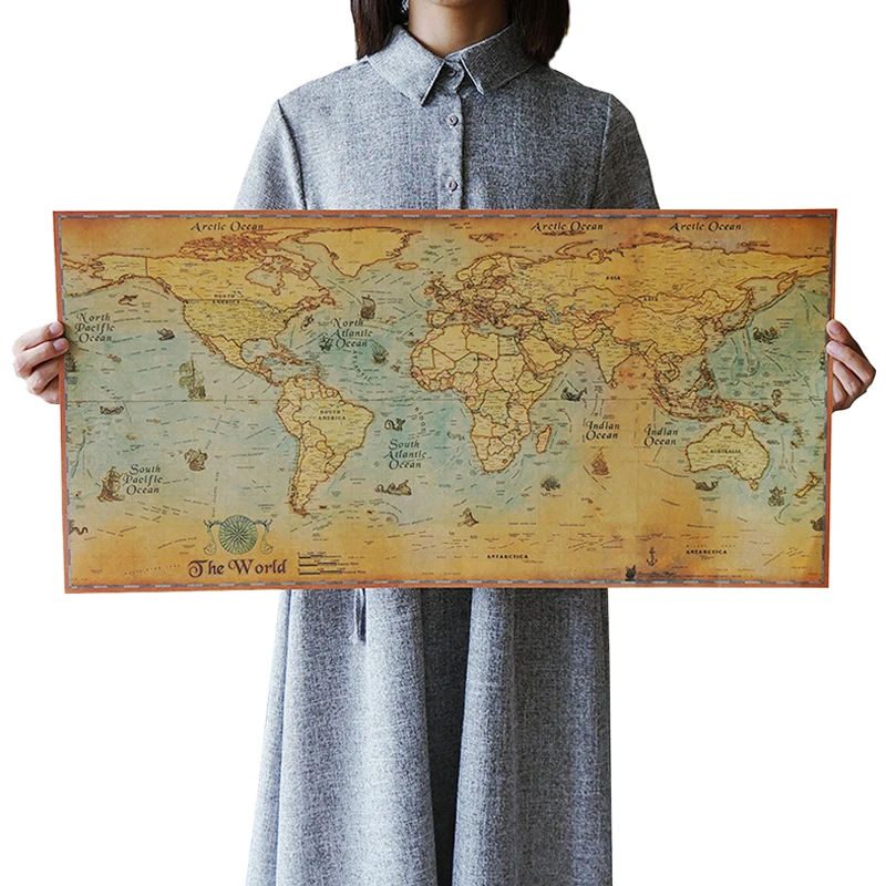 Nautiacl Sea World Map Old Retro Art Paper Home Decor Painting Wall Poster Bar Cafe Living Room Painting
Nautiacl Sea World Map Old Retro Art Paper Home Decor Painting Wall Poster Bar Cafe Living Room Painting