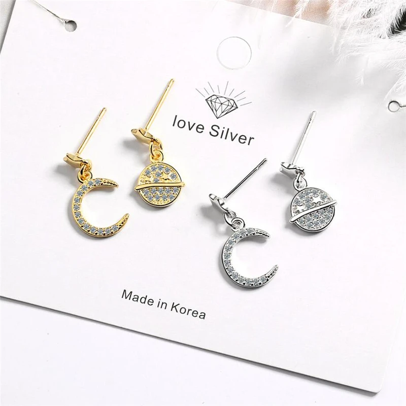 Sole Memory Zircon Moon Star Planet Not Right 925 Sterling Silver Fashion Female Stud Earrings SEA594
Sole Memory Zircon Moon Star Planet Not Right 925 Sterling Silver Fashion Female Stud Earrings SEA594