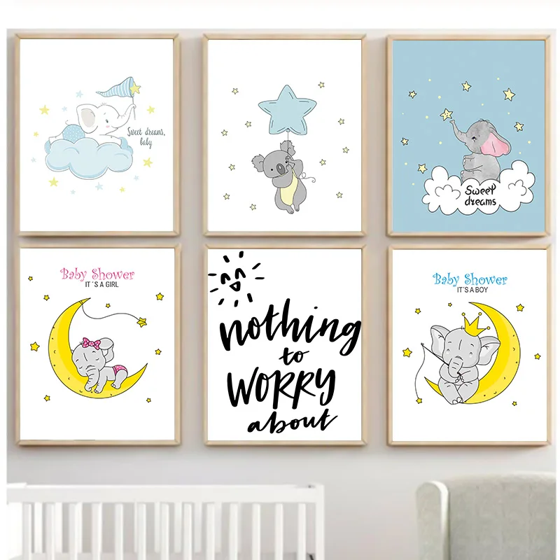 Cute Cartoon Elephant Moon Wall Art Canvas Painting Posters and Prints Decorative Picture For Baby Bedroom Nursery Decoration
Cute Cartoon Elephant Moon Wall Art Canvas Painting Posters and Prints Decorative Picture For Baby Bedroom Nursery Decoration