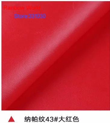 Image 43# red High Quality Nappa Stripes vein grain PU Leather fabric for DIY sofa bed shoes bags  Garment material(138*100cm)