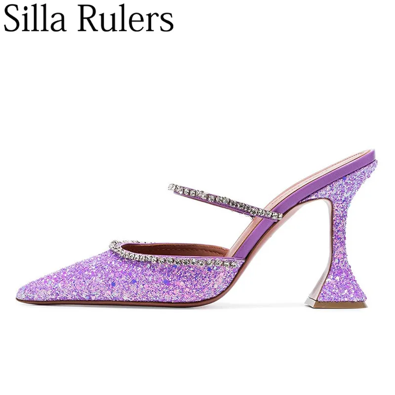 2019 New Summer Sequins Closed Toe Sandals Woman One Strap Half Slippers Women Wine Glass High Heels Sandals Zapatos De Mujer
2019 New Summer Sequins Closed Toe Sandals Woman One Strap Half Slippers Women Wine Glass High Heels Sandals Zapatos De Mujer