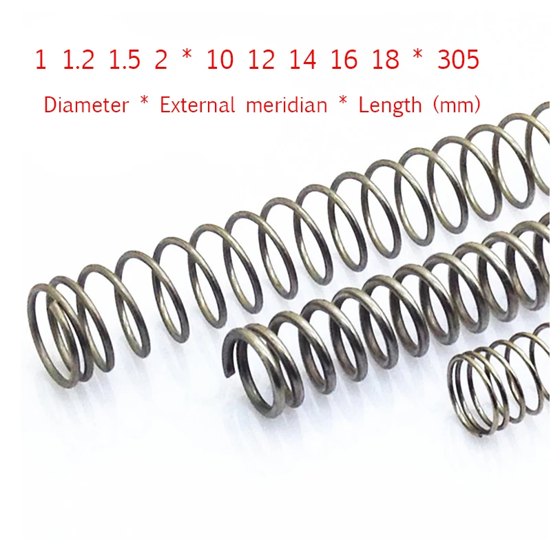 A Stainless steel pressure spring Y-type Compression Spring Diameter * External meridian * Length 1 1.2 1.5 2*10 12 14 16 18*305
A Stainless steel pressure spring Y-type Compression Spring Diameter * External meridian * Length 1 1.2 1.5 2*10 12 14 16 18*305