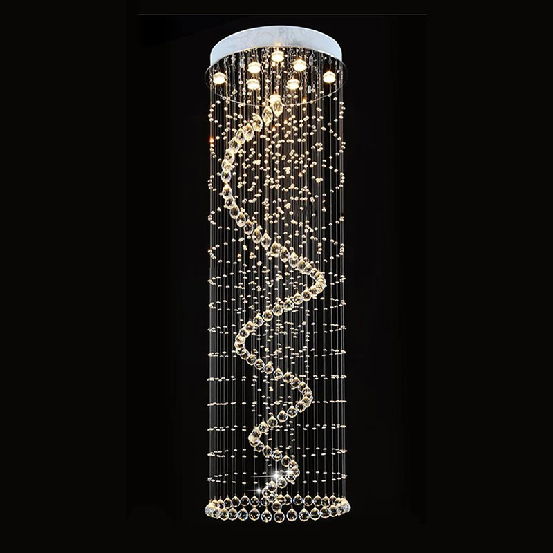 New long chandelier crystal chandelier modern staircase penthouse villa stairs light LED large hanging wire lights
New long chandelier crystal chandelier modern staircase penthouse villa stairs light LED large hanging wire lights