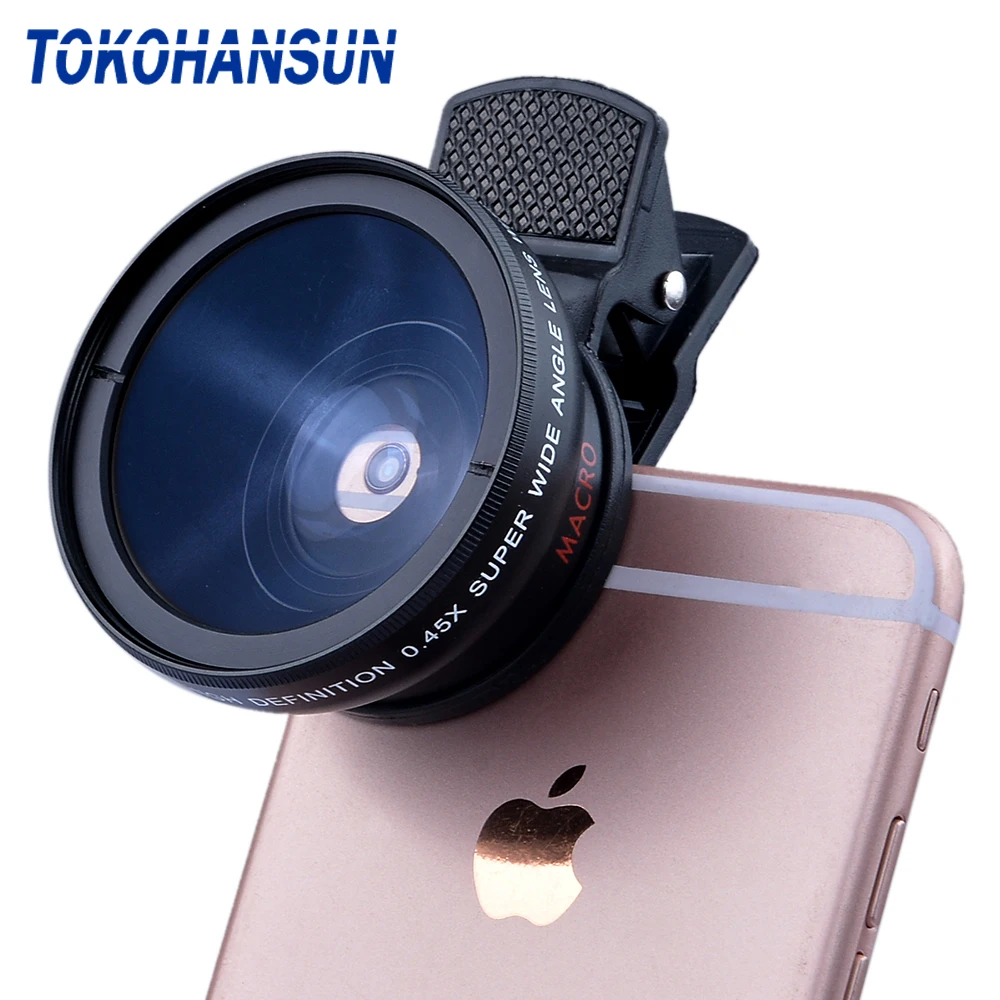 TOKOHANSUN Phone Lens kit 0.45x Super Wide Angle & 12.5x Super Macro Lens HD Camera Lentes for iPhone 6S 7 Xiaomi more cellphone
TOKOHANSUN Phone Lens kit 0.45x Super Wide Angle & 12.5x Super Macro Lens HD Camera Lentes for iPhone 6S 7 Xiaomi more cellphone