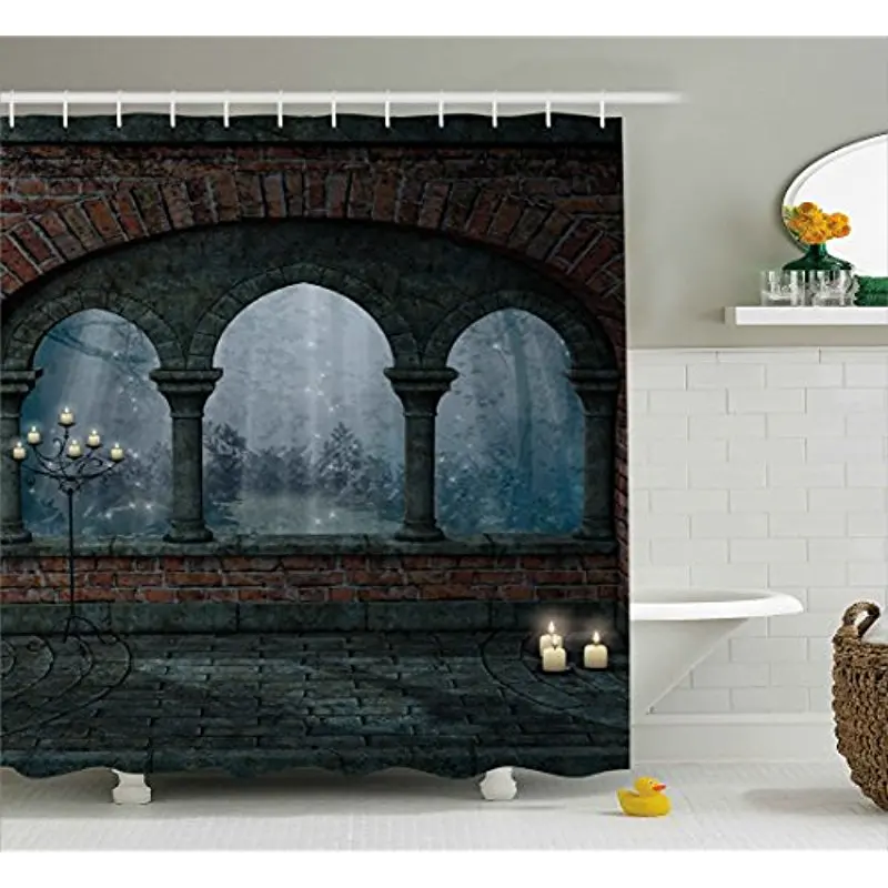 Vixm Gothic Shower Curtain Medieval Castle at Night with Old Arch and Candles Middle Age Misty Image Fabric Bath Curtains
Vixm Gothic Shower Curtain Medieval Castle at Night with Old Arch and Candles Middle Age Misty Image Fabric Bath Curtains