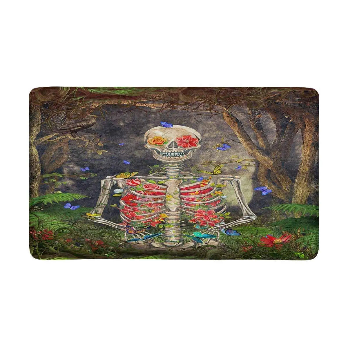 Blooming Skeleton in The Dark Forest with Butterflies Indoor Entrance Rug Floor Mats Shoe Scraper Doormat
Blooming Skeleton in The Dark Forest with Butterflies Indoor Entrance Rug Floor Mats Shoe Scraper Doormat