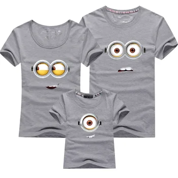 1PCS Cotton Family Matching Outfits Minions T-shirt