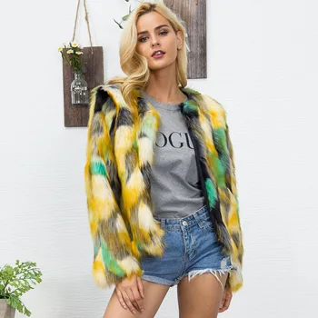 Cute Women Colorful Faux Fur 2018 Winter Autumn Patchwork Gradual Color Fashion Long SleeveFeminino Female Jacket Wool Coat Top
Cute Women Colorful Faux Fur 2018 Winter Autumn Patchwork Gradual Color Fashion Long SleeveFeminino Female Jacket Wool Coat Top