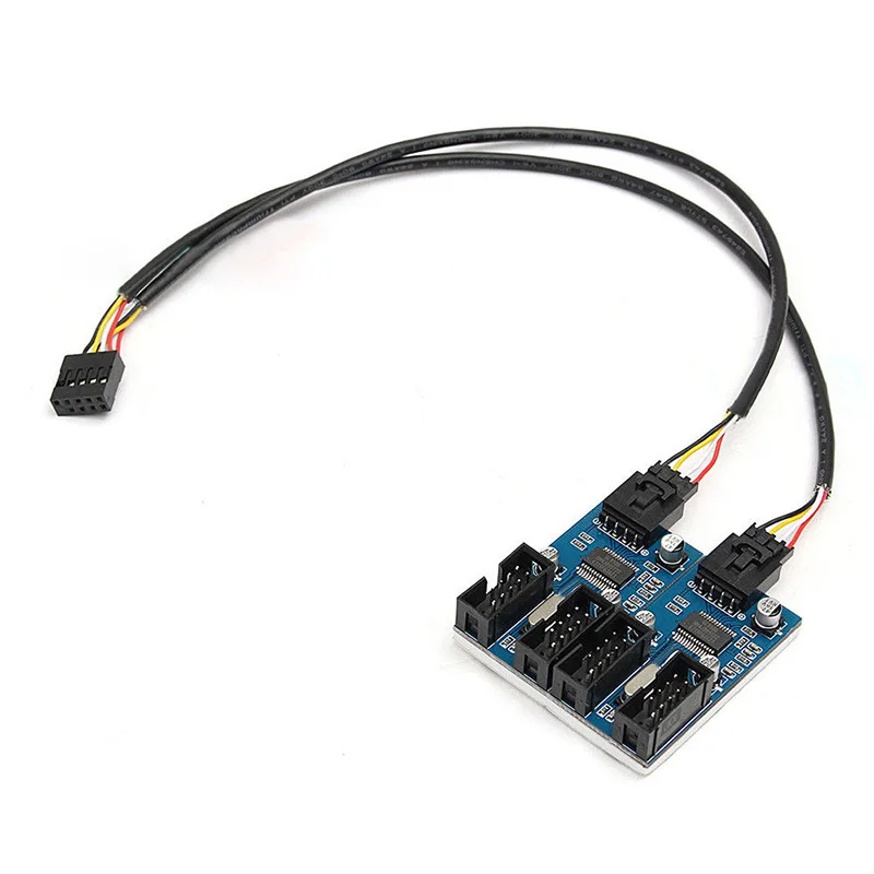 9 Pin USB Header Male 1 to 4 Female Extender USB2.0 Cable 9P Port Multiplier HUB
9 Pin USB Header Male 1 to 4 Female Extender USB2.0 Cable 9P Port Multiplier HUB