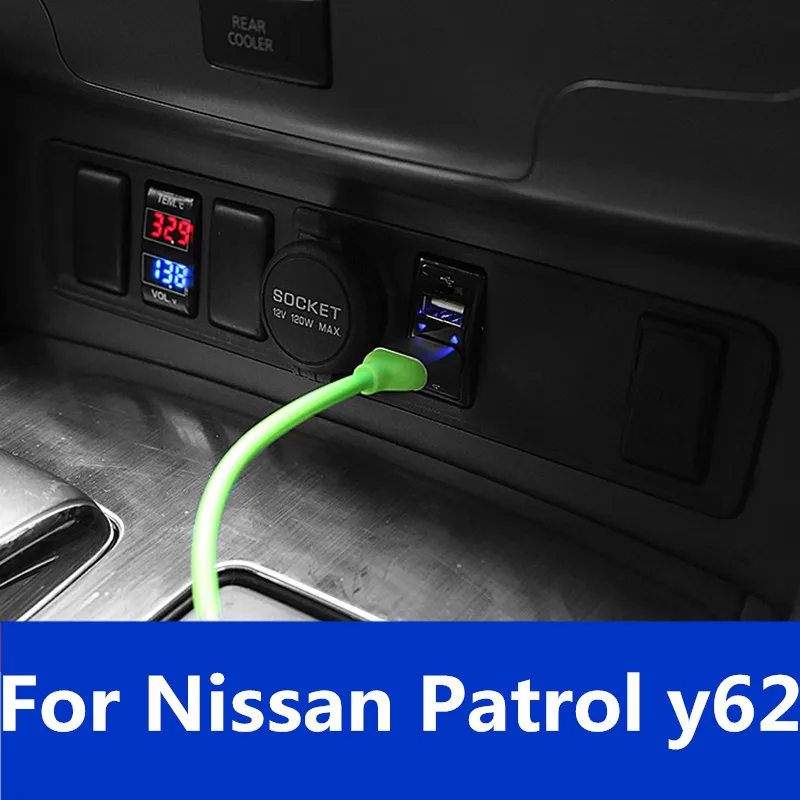 Original Parking space car temperature and voltage detection mobile phone dual USB charger accessories For Nissan Patrol y62
Original Parking space car temperature and voltage detection mobile phone dual USB charger accessories For Nissan Patrol y62