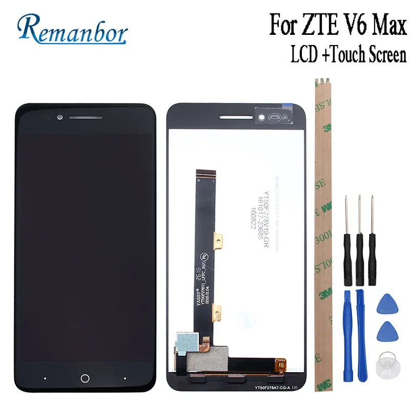 Remanbor For ZTE V6 Max LCD Display and Touch Screen 5.0 Inch Assembly Repair Parts For ZTE V6 Max With Tools And Adhesive
Remanbor For ZTE V6 Max LCD Display and Touch Screen 5.0 Inch Assembly Repair Parts For ZTE V6 Max With Tools And Adhesive