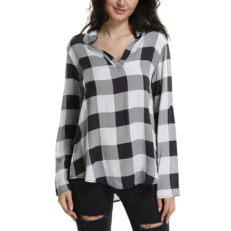 NIBESSER Size 5XL 2019 New Women Shirt Plaid Casual Loose Long Shirts Female Vintage Long Sleeve V Neck Blouse Tops
NIBESSER Size 5XL 2019 New Women Shirt Plaid Casual Loose Long Shirts Female Vintage Long Sleeve V Neck Blouse Tops