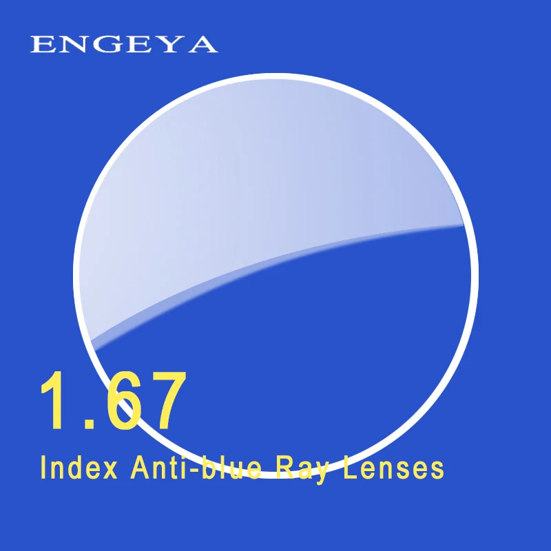 ENGEYA 1.67 Index Anti-blue Single Vision Resin Lenses Aspheric Lenses for Myopia Hyperopia Prescription Eyeglasses Lens UV400
ENGEYA 1.67 Index Anti-blue Single Vision Resin Lenses Aspheric Lenses for Myopia Hyperopia Prescription Eyeglasses Lens UV400