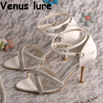 Stylish Crystal Cross Strap Sandals for Wedding Off white Summer Bridal Shoes Sandals
Stylish Crystal Cross Strap Sandals for Wedding Off white Summer Bridal Shoes Sandals