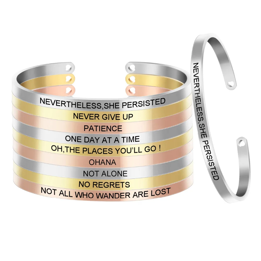 Rose Gold Stainless Steel Classic Bangle Positive Inspirational Bracelet Engraved Quote Mantra Bracelet & Cuff Bangle SL-054
Rose Gold Stainless Steel Classic Bangle Positive Inspirational Bracelet Engraved Quote Mantra Bracelet & Cuff Bangle SL-054
