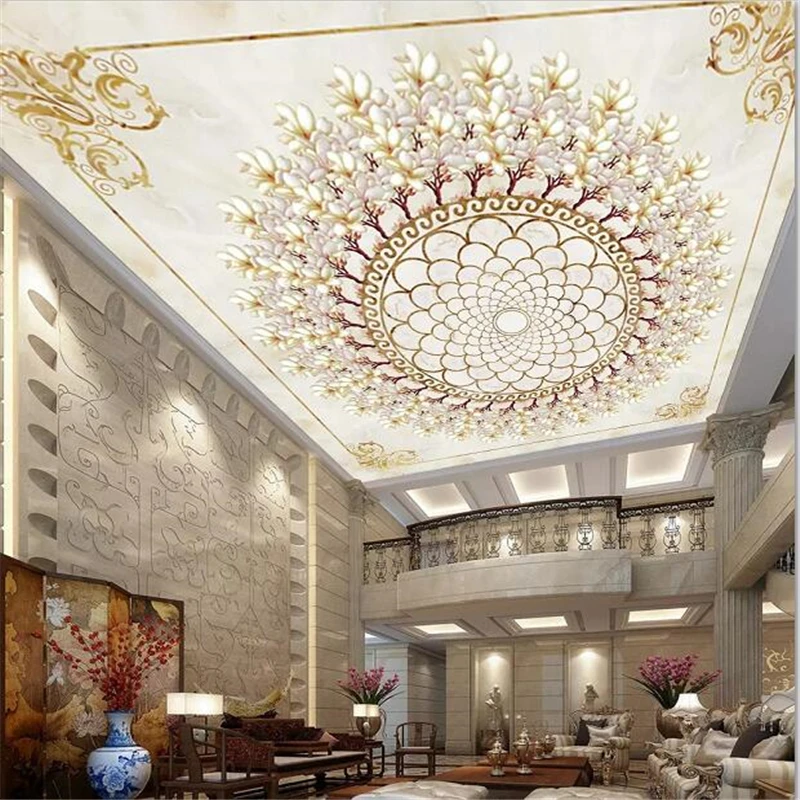 

beibehang Custom wallpaper 3d photo mural Chinese orchid imitation carving stone living room bedroom ceiling zenith 3d wallpaper