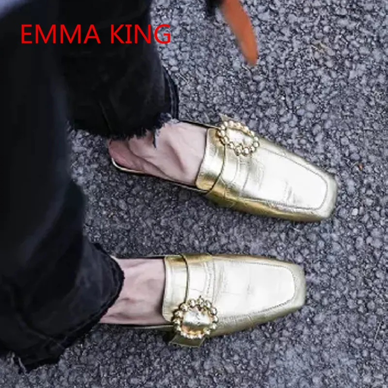 2018 New Outdoor Slippers Ladies Fashion Vintage Flat Mule Creepers Shoes Leather Slip On Women's Casual Loafers Ciabatte Donna
2018 New Outdoor Slippers Ladies Fashion Vintage Flat Mule Creepers Shoes Leather Slip On Women's Casual Loafers Ciabatte Donna