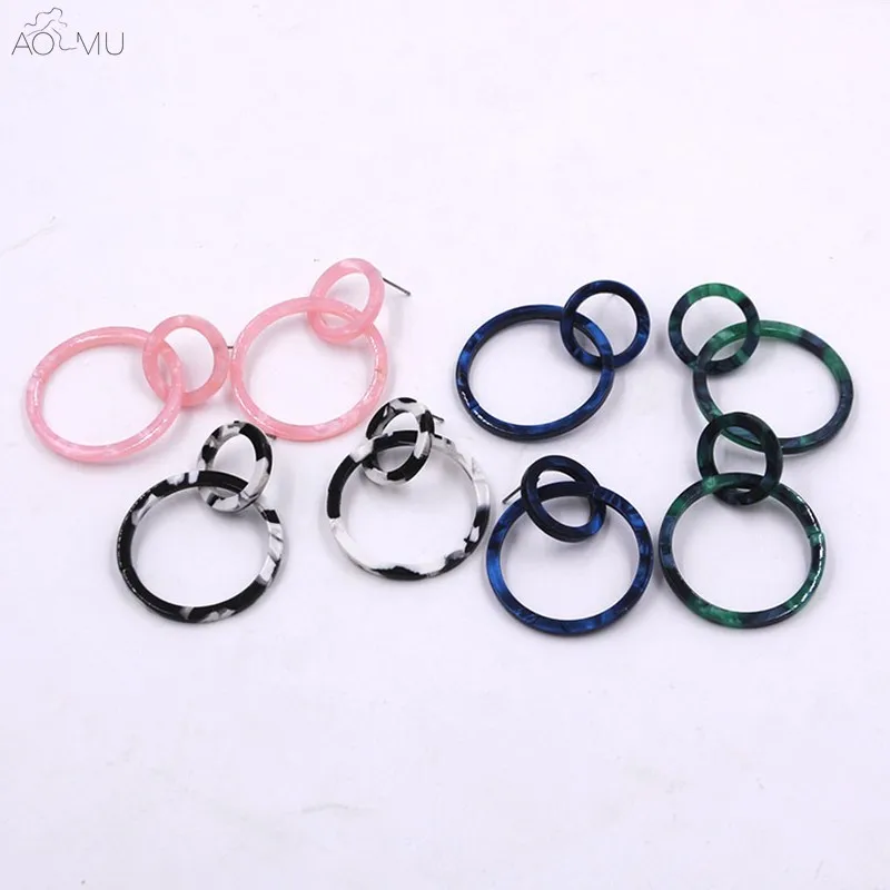AOMU Exaggeration Resin Color Geometric Double Circle Round Hollow Boucle Dangle Drop Earrings for Women Girl Party Jewelry
AOMU Exaggeration Resin Color Geometric Double Circle Round Hollow Boucle Dangle Drop Earrings for Women Girl Party Jewelry