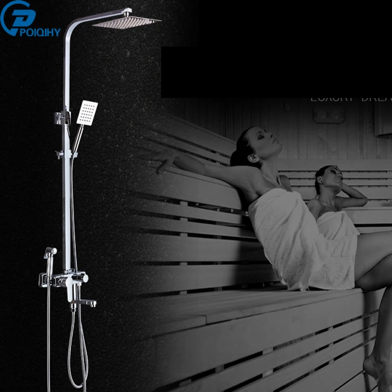 POIQIHY Chrome Polish Bathroom Faucet 4 Function Rainfall Shower head with Sprayer Head and Tub Spout Mixer Shower Faucet
POIQIHY Chrome Polish Bathroom Faucet 4 Function Rainfall Shower head with Sprayer Head and Tub Spout Mixer Shower Faucet