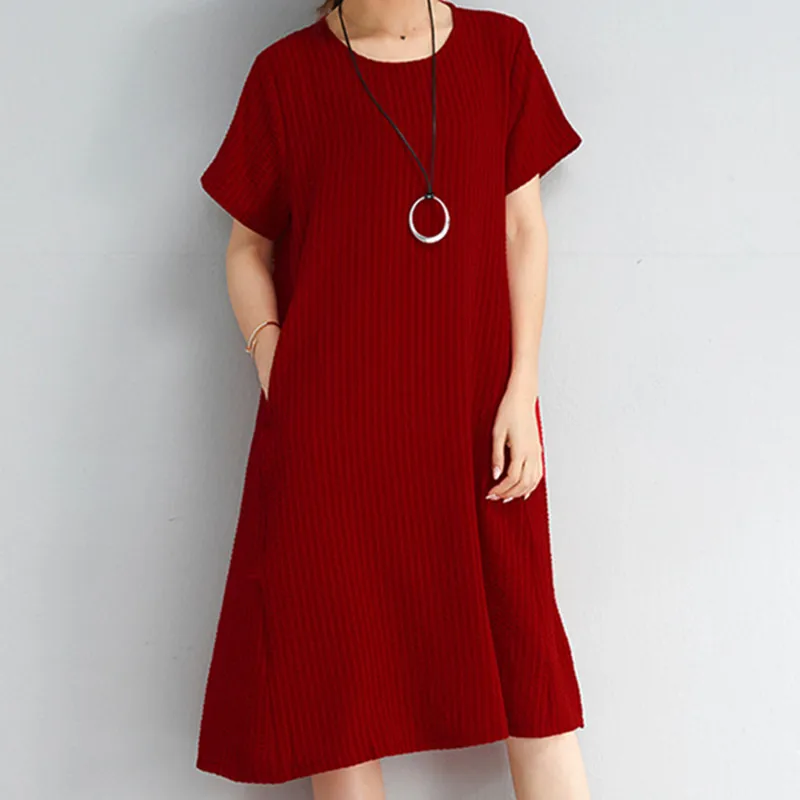 Johnature Print Striped Korean Loose Women knee-length Dress o-neck short-sleeve Women Fashion Korean Spring Summer Dress
Johnature Print Striped Korean Loose Women knee-length Dress o-neck short-sleeve Women Fashion Korean Spring Summer Dress