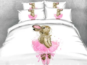 JF-135 Gift for kids girls lovely Ballet Bunny with pink dress print 4pcs bedding sets
JF-135 Gift for kids girls lovely Ballet Bunny with pink dress print 4pcs bedding sets