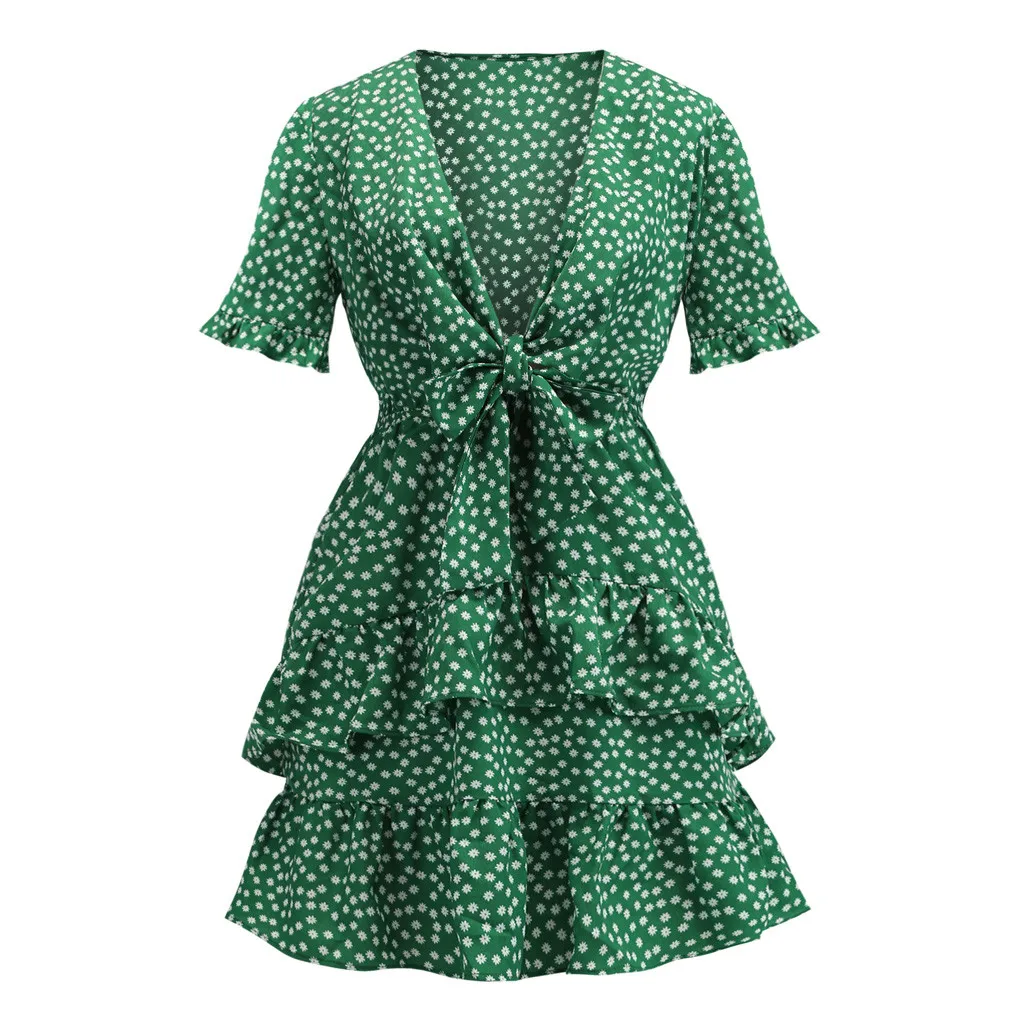 Summer Women Printed V-Collar Bandage Asymmetrical Bodycon Evening Party Casual Short above knee Mini polyester Dress L0501
Summer Women Printed V-Collar Bandage Asymmetrical Bodycon Evening Party Casual Short above knee Mini polyester Dress L0501