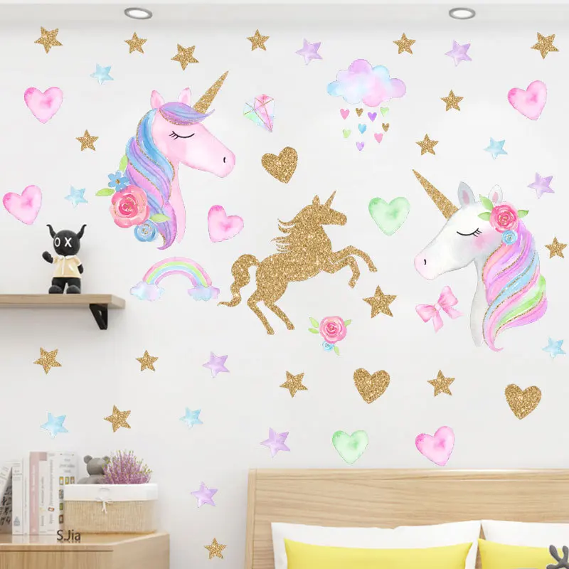 2019 New Cute Rainbow Unicorn Stickers Wall Kids Room Decoration Colorful Love Heart Sticker Stars Cloud Adesivo de Parede W146
2019 New Cute Rainbow Unicorn Stickers Wall Kids Room Decoration Colorful Love Heart Sticker Stars Cloud Adesivo de Parede W146