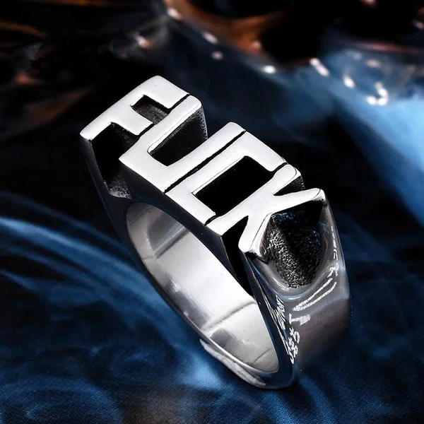 Unique New Punk Style Ring European and American Creative Men Women 925 Silver F-U-C-K Ring Male Female Rings Fashion Jewelry
Unique New Punk Style Ring European and American Creative Men Women 925 Silver F-U-C-K Ring Male Female Rings Fashion Jewelry
