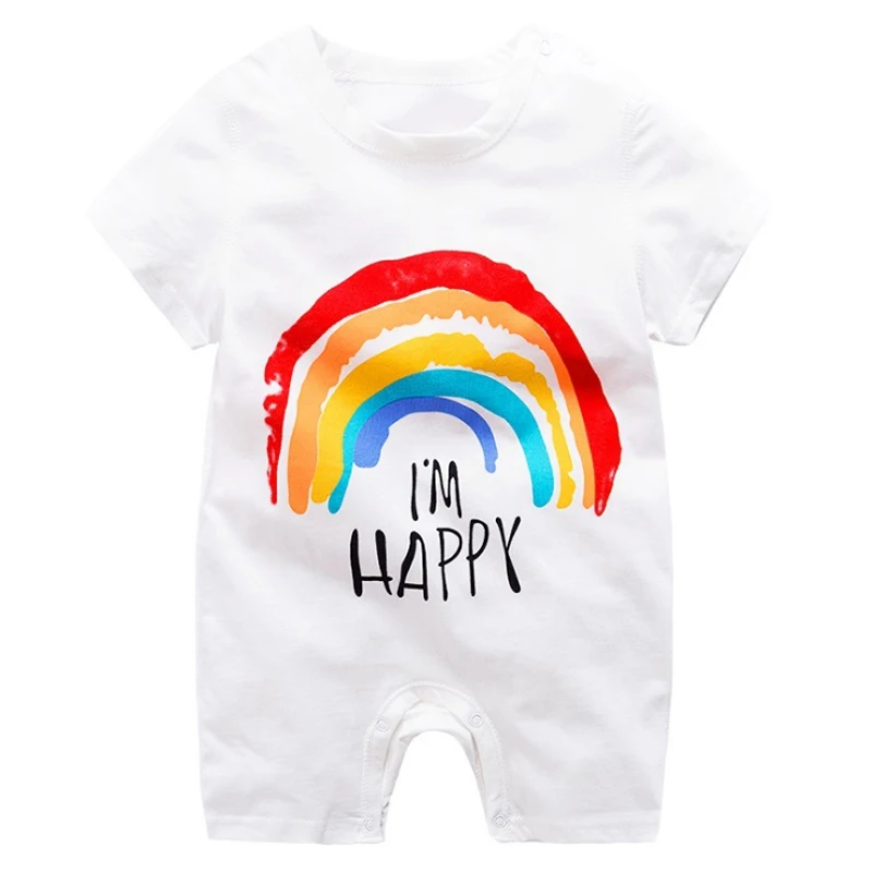 baby clothing 100% cotton unisex rompers baby boy girls short sleeve summer cartoon toddler cute Clothes 15