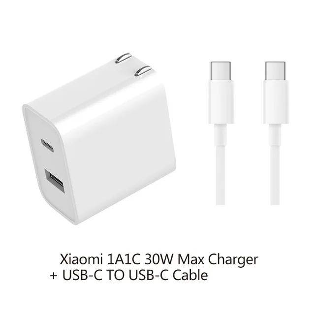 

Original Xiaomi 30W Phone Charger USB Charger 1A1C Smart Output PD 2.0 QC 3.0 Quick Charging Type-C 5V=3A 9V=3A 15V=2A 12V=2.25A