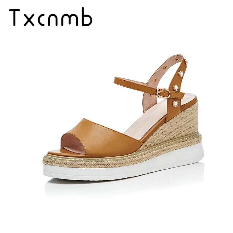 TXCNMB Shoes Woman 2020 Wedding Platform Sandals Wedge Women Genuine Leather High Heels Open Toe Fashion Summer Shoes
TXCNMB Shoes Woman 2020 Wedding Platform Sandals Wedge Women Genuine Leather High Heels Open Toe Fashion Summer Shoes