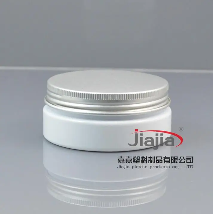 Image 50 grams white PET Jar,Cosmetic Jar 50g white jar with matte silver aluminum Lid Make up Packaging Beauty Salon Equipment