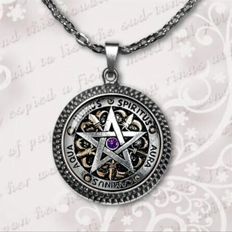 Wiccan Necklace black magick Pagan Pentagram Jewelry Glass Dome Pendant Necklace wholesale 2017 A-010 HZ1
Wiccan Necklace black magick Pagan Pentagram Jewelry Glass Dome Pendant Necklace wholesale 2017 A-010 HZ1