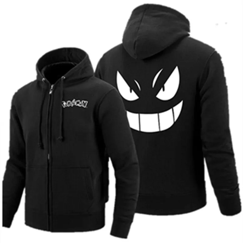 Poke mon Gengar Haunter худи на молнии пуловер в форме монстра аниме с капюшоном толстая