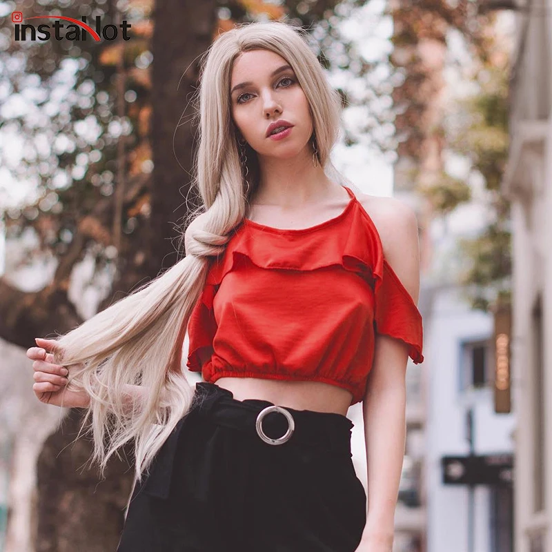 InstaHot Silk Satin Blouse Shirts Women Slash Neck Red Vintage Spaghetti Strap Crop Top Ruffles Retro Shirt Sexy Casual Blouse
InstaHot Silk Satin Blouse Shirts Women Slash Neck Red Vintage Spaghetti Strap Crop Top Ruffles Retro Shirt Sexy Casual Blouse