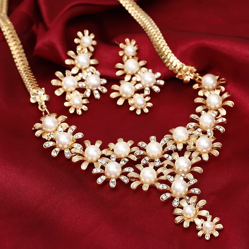 Hot Imitation Pearl Wedding Necklace Earring Sets Bridal Jewelry Sets for Women Elegant Party Gift Fashion Costume Jewelry Set
Hot Imitation Pearl Wedding Necklace Earring Sets Bridal Jewelry Sets for Women Elegant Party Gift Fashion Costume Jewelry Set