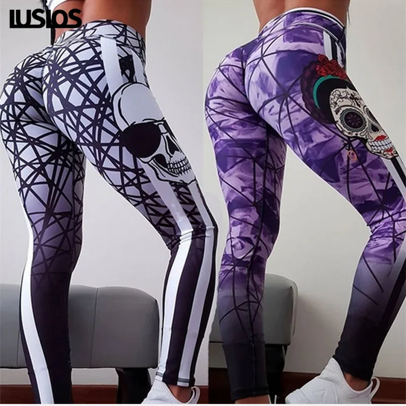 LUSLOS 2 Colors Skull Print Gothic Style Fitness Women Leggings High Waist Female Sexy Workout Running Push Up Sports Leggins
LUSLOS 2 Colors Skull Print Gothic Style Fitness Women Leggings High Waist Female Sexy Workout Running Push Up Sports Leggins